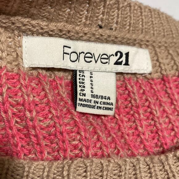 Womens Long Sleeve Bundle Sz Small 2 Forever 21 Divided Stripe Knit Crop Preppy - Picture 8 of 10